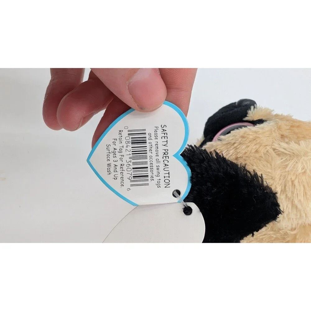Ty Beanie Boos - PUGSLY Pug Dog (Original Purple Tag & Solid Eyes) 6